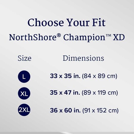 Northshore Champion XD Washable Underpad, Blue, 2X-Large, 36x60", 4PK 6046